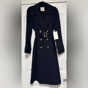 Navy Double-Breasted Trench Coat with Belt New w/tags!